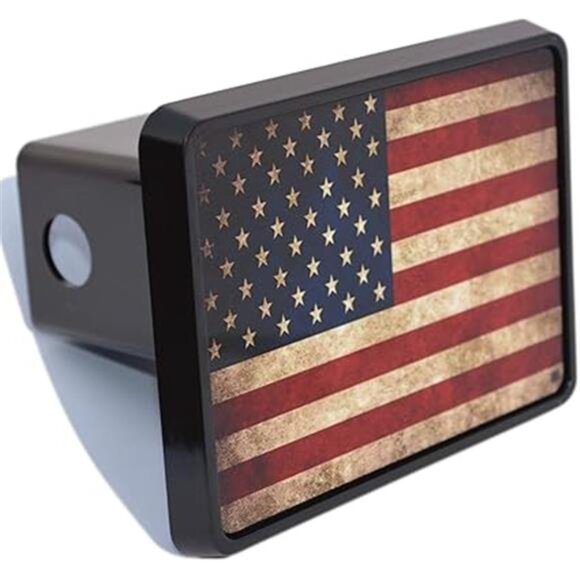 Tactical USA American Flag Trailer Hitch Cover Plug US Patriotic Vintage Rustic - Picture 5 of 5